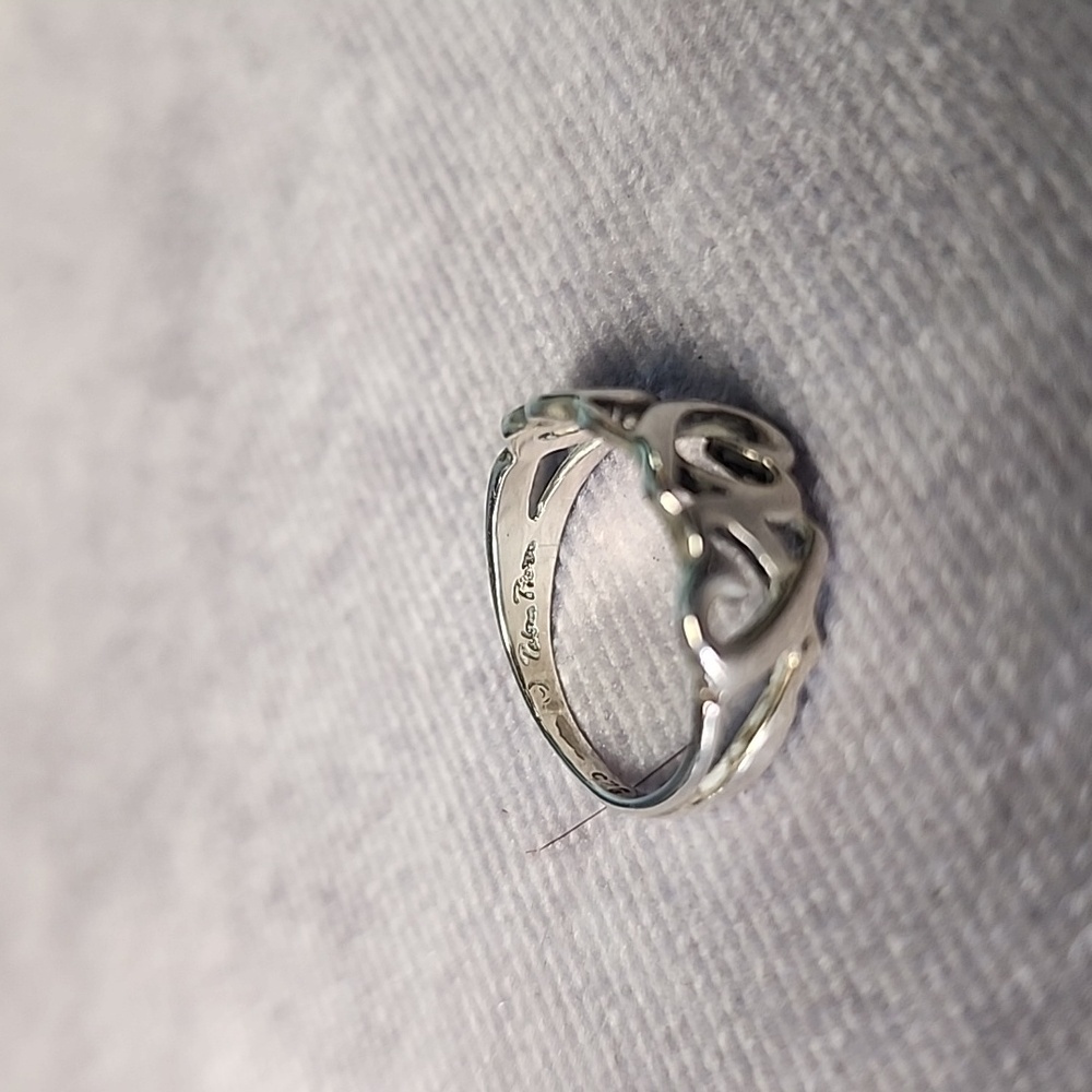 Tiffany & Co. Sterling Silver Triple Heart Paloma Picasso Ring Sz. 4.5 - Picture 7 of 8